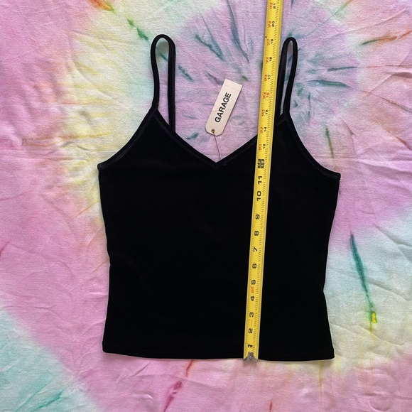 π2/$20 | NWT Garage Black Velvet Midi V Cami Tank Top | Size S - Picture 4 of 9